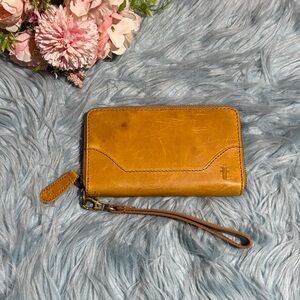 Frye Leather Wrap Around Wristlet Wallet